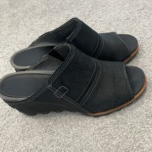 Sorel Wedge Sandal Black 8
